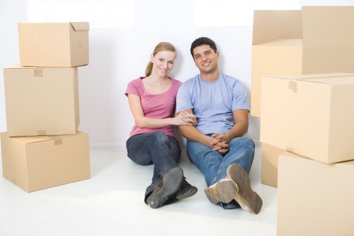 House removalists navigating stairs and access challenges in a Lambeth property