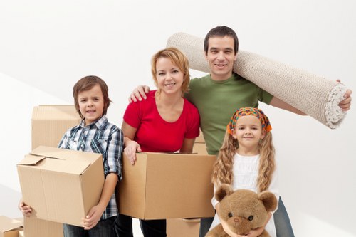 Packed boxes and furniture ready for removal service in Lambeth